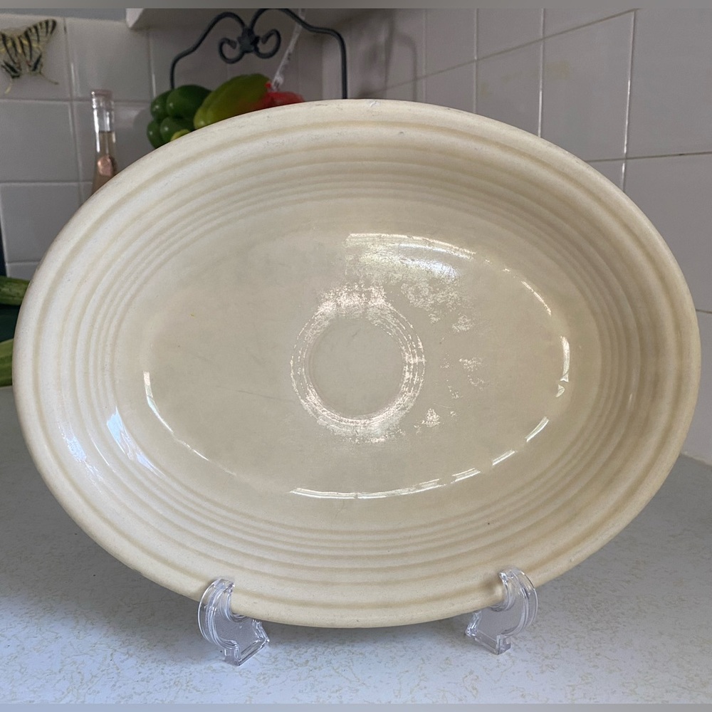 Vintage Ivory Fiestaware Medium Oval Platter
